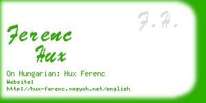 ferenc hux business card